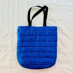 UNIQLO Royal Blue Puffer Zippered Tote Bag Totebag